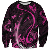 Personalised Survivor Melody Pink Sweatshirt Breast Cancer Polynesian Pattern LT01 Unisex Pink - Polynesian Pride