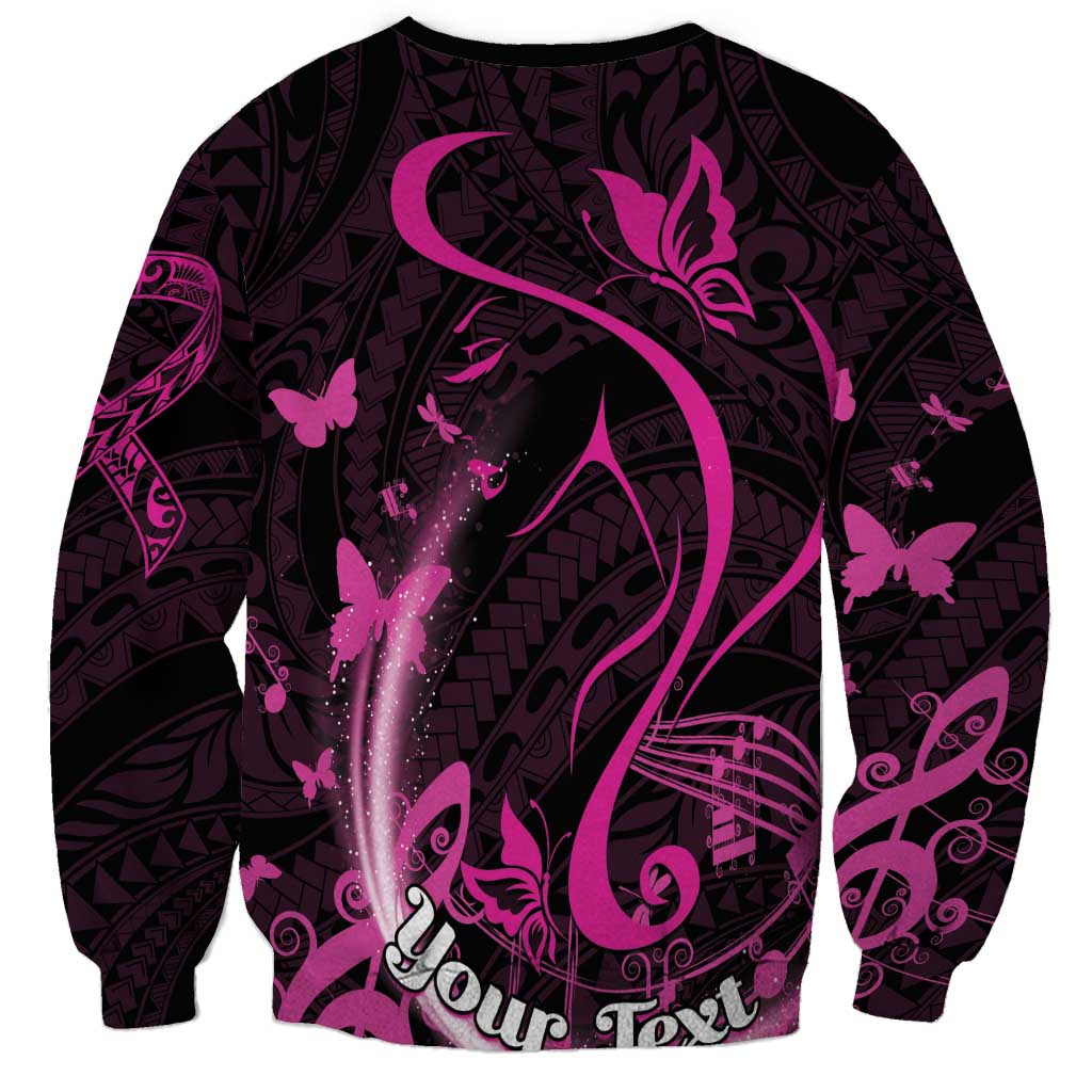 Personalised Survivor Melody Pink Sweatshirt Breast Cancer Polynesian Pattern LT01 - Polynesian Pride