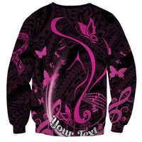 Personalised Survivor Melody Pink Sweatshirt Breast Cancer Polynesian Pattern LT01 - Polynesian Pride