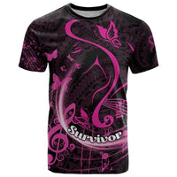 Personalised Survivor Melody Pink T Shirt Breast Cancer Polynesian Pattern LT01 Pink - Polynesian Pride