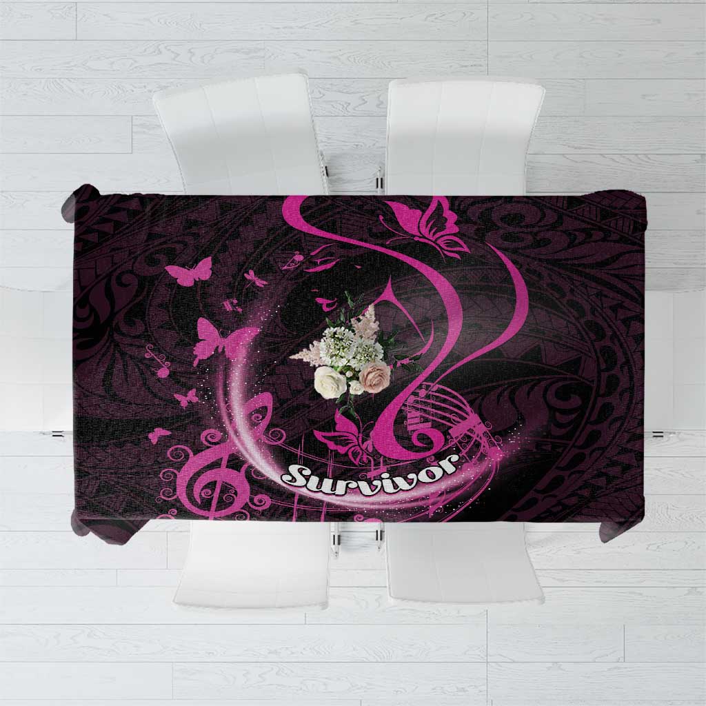 Survivor Melody Pink Tablecloth Breast Cancer Polynesian Pattern LT01 Pink - Polynesian Pride