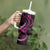 Personalised Survivor Melody Pink Tumbler With Handle Breast Cancer Polynesian Pattern