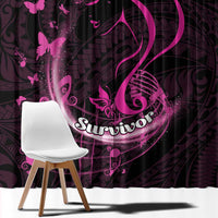 Survivor Melody Pink Window Curtain Breast Cancer Polynesian Pattern LT01 - Polynesian Pride