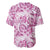 Pink Ribbon Hibiscus Tropical Pattern Baseball Jersey Breast Cancer