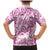 Pink Ribbon Hibiscus Tropical Pattern Family Matching Mermaid Dress and Hawaiian Shirt Breast Cancer