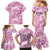 Pink Ribbon Hibiscus Tropical Pattern Family Matching Mermaid Dress and Hawaiian Shirt Breast Cancer