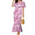 Pink Ribbon Hibiscus Tropical Pattern Family Matching Mermaid Dress and Hawaiian Shirt Breast Cancer