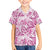 Pink Ribbon Hibiscus Tropical Pattern Family Matching Off The Shoulder Long Sleeve Dress and Hawaiian Shirt Breast Cancer