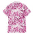 Pink Ribbon Hibiscus Tropical Pattern Family Matching Off Shoulder Short Dress and Hawaiian Shirt Breast Cancer