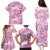 Pink Ribbon Hibiscus Tropical Pattern Family Matching Puletasi and Hawaiian Shirt Breast Cancer