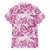 Pink Ribbon Hibiscus Tropical Pattern Family Matching Short Sleeve Bodycon Dress and Hawaiian Shirt Breast Cancer