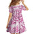 Pink Ribbon Hibiscus Tropical Pattern Family Matching Summer Maxi Dress and Hawaiian Shirt Breast Cancer