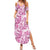 Pink Ribbon Hibiscus Tropical Pattern Family Matching Summer Maxi Dress and Hawaiian Shirt Breast Cancer