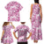 Pink Ribbon Hibiscus Tropical Pattern Family Matching Tank Maxi Dress and Hawaiian Shirt Breast Cancer