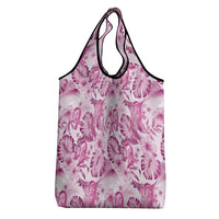 Pink Ribbon Hibiscus Tropical Pattern Grocery Bag Breast Cancer LT01 - Polynesian Pride