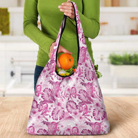 Pink Ribbon Hibiscus Tropical Pattern Grocery Bag Breast Cancer LT01 - Polynesian Pride