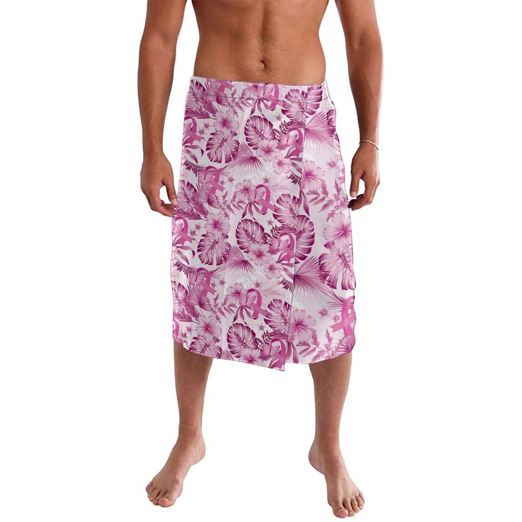 Pink Ribbon Hibiscus Tropical Pattern Lavalava Breast Cancer