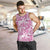 Pink Ribbon Hibiscus Tropical Pattern Men Tank Top Breast Cancer