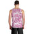 Pink Ribbon Hibiscus Tropical Pattern Men Tank Top Breast Cancer