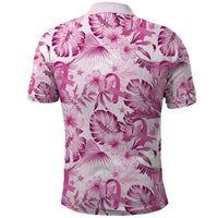 Pink Ribbon Hibiscus Tropical Pattern Polo Shirt Breast Cancer LT01 - Polynesian Pride