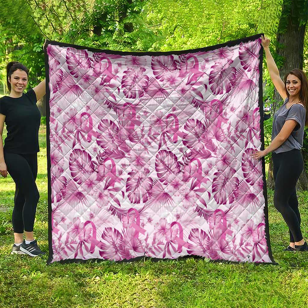 Pink Ribbon Hibiscus Tropical Pattern Quilt Breast Cancer LT01 - Polynesian Pride