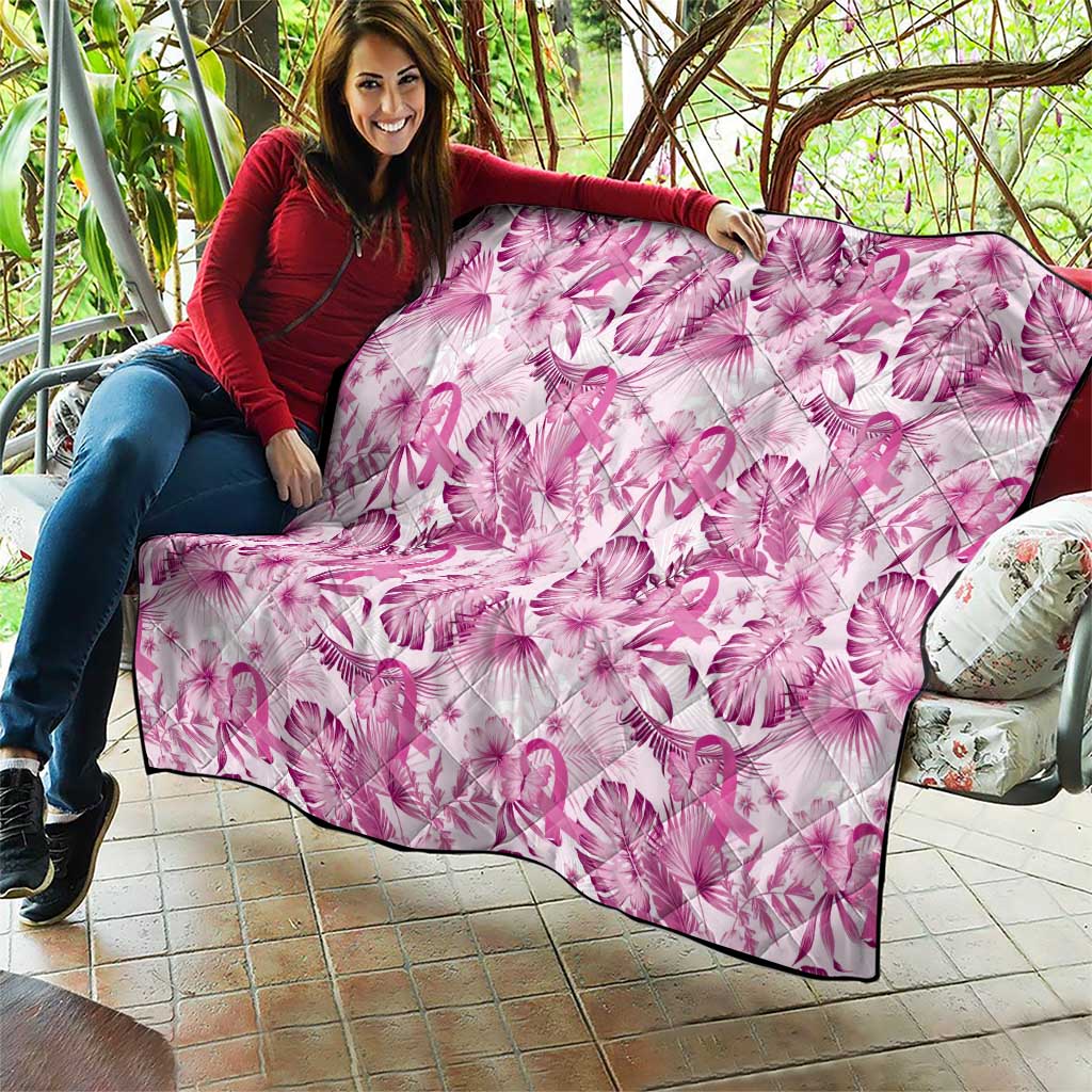 Pink Ribbon Hibiscus Tropical Pattern Quilt Breast Cancer LT01 - Polynesian Pride