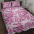 Pink Ribbon Hibiscus Tropical Pattern Quilt Bed Set Breast Cancer