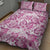 Pink Ribbon Hibiscus Tropical Pattern Quilt Bed Set Breast Cancer