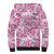 Pink Ribbon Hibiscus Tropical Pattern Sherpa Hoodie Breast Cancer