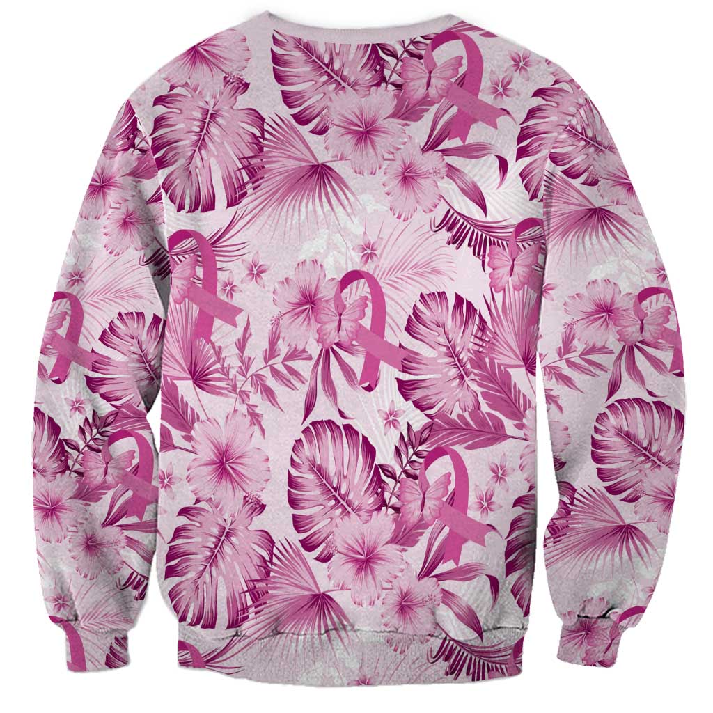 Pink Ribbon Hibiscus Tropical Pattern Sweatshirt Breast Cancer LT01 - Polynesian Pride