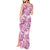 Pink Ribbon Hibiscus Tropical Pattern Tank Maxi Dress Breast Cancer