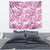 Pink Ribbon Hibiscus Tropical Pattern Tapestry Breast Cancer