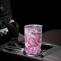 Pink Ribbon Hibiscus Tropical Pattern Tumbler Cup Breast Cancer LT01 - Polynesian Pride
