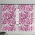 Pink Ribbon Hibiscus Tropical Pattern Window Curtain Breast Cancer