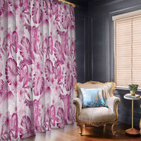 Pink Ribbon Hibiscus Tropical Pattern Window Curtain Breast Cancer LT01 - Polynesian Pride