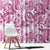 Pink Ribbon Hibiscus Tropical Pattern Window Curtain Breast Cancer