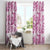 Pink Ribbon Hibiscus Tropical Pattern Window Curtain Breast Cancer