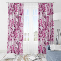 Pink Ribbon Hibiscus Tropical Pattern Window Curtain Breast Cancer LT01 - Polynesian Pride