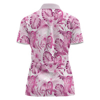Pink Ribbon Hibiscus Tropical Pattern Women Polo Shirt Breast Cancer LT01 - Polynesian Pride