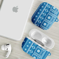 Fiji Masi All Blue AirPods Case Tapa Pattern LT01 - Polynesian Pride