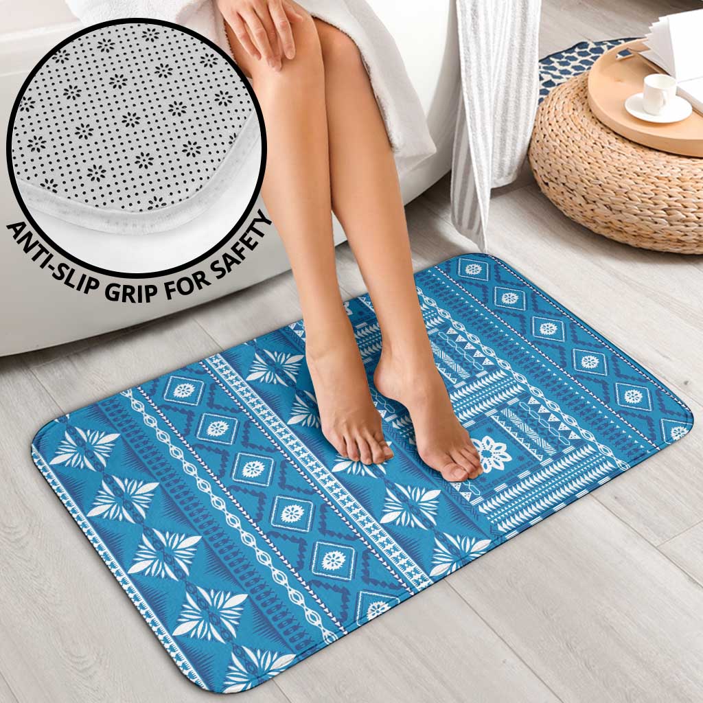 Fiji Masi All Blue Bathroom Set Tapa Pattern LT01 - Polynesian Pride