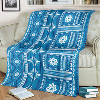 Fiji Masi All Blue Blanket Tapa Pattern LT01 - Polynesian Pride