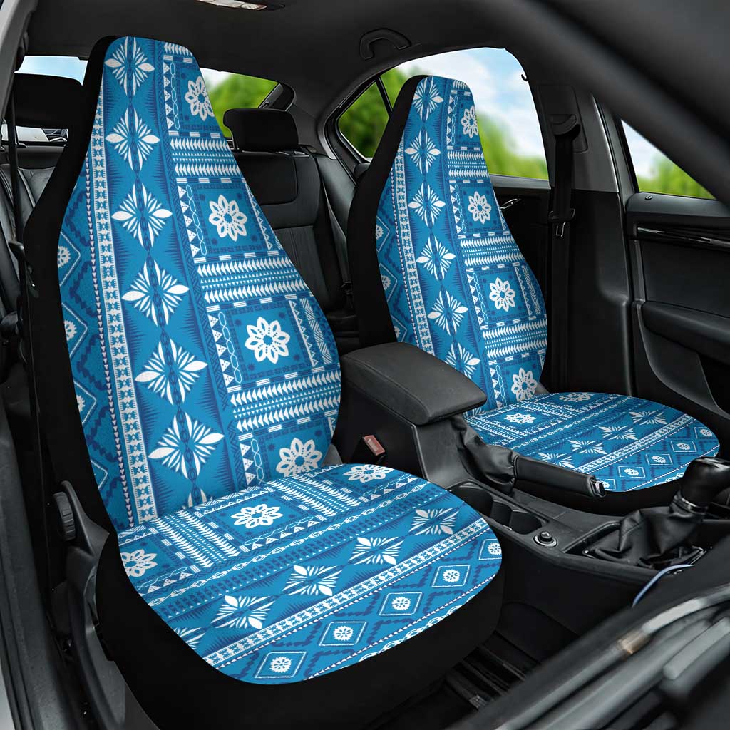 Fiji Masi All Blue Car Seat Cover Tapa Pattern LT01 One Size Blue - Polynesian Pride