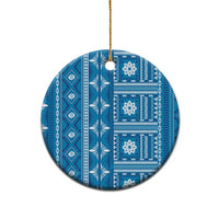 Fiji Masi All Blue Ceramic Ornament Tapa Pattern LT01 - Polynesian Pride