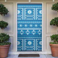 Fiji Masi All Blue Door Cover Tapa Pattern LT01 Blue - Polynesian Pride