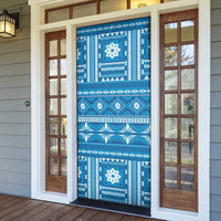Fiji Masi All Blue Door Cover Tapa Pattern LT01 - Polynesian Pride