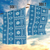 Fiji Masi All Blue Garden Flag Tapa Pattern LT01 - Polynesian Pride