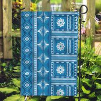 Fiji Masi All Blue Garden Flag Tapa Pattern LT01 Garden Flag Blue - Polynesian Pride