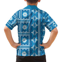 Fiji Masi All Blue Kid Hawaiian Shirt Tapa Pattern LT01 - Polynesian Pride