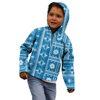 Fiji Masi All Blue Kid Hoodie Tapa Pattern LT01 - Polynesian Pride